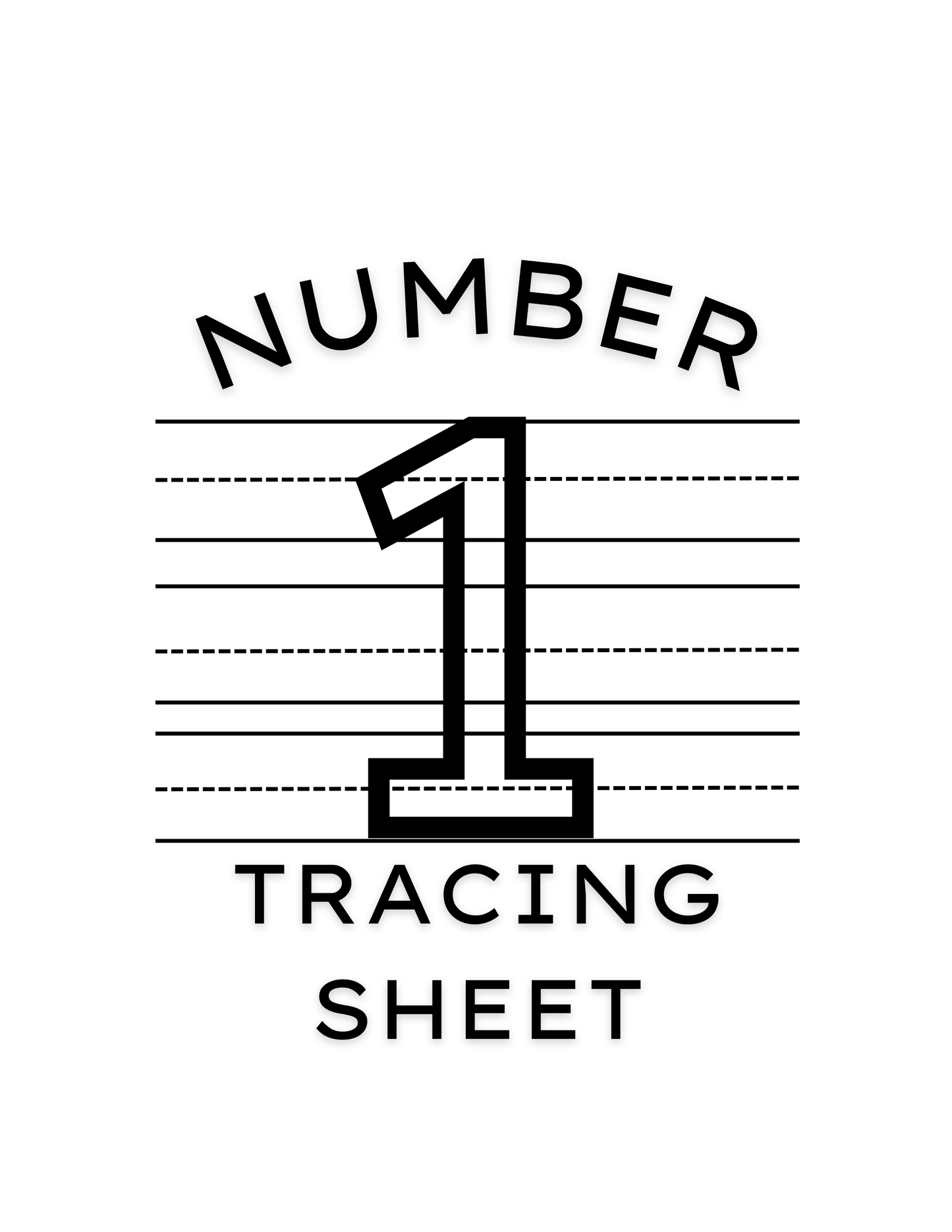 Number 1 Tracing Worksheet