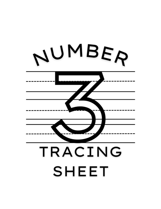 Number 3 Tracing Worksheet