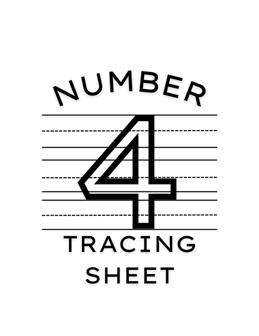 Number 4 Tracing Worksheet