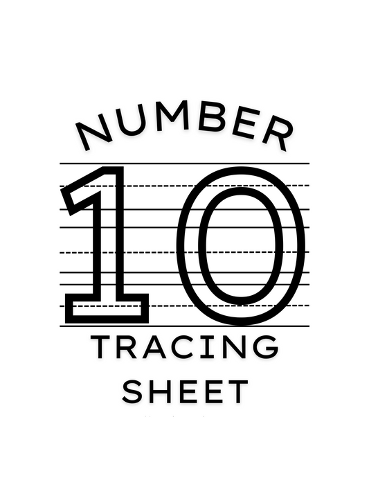 Number 10 Tracing Worksheet