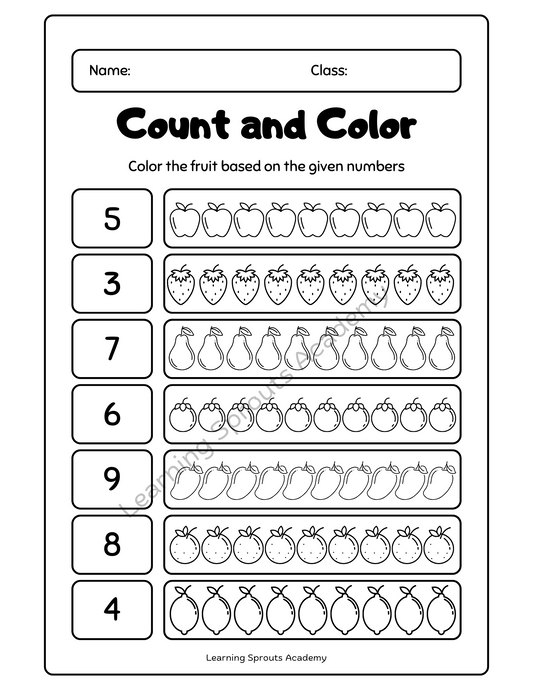 Count and Color Fruit