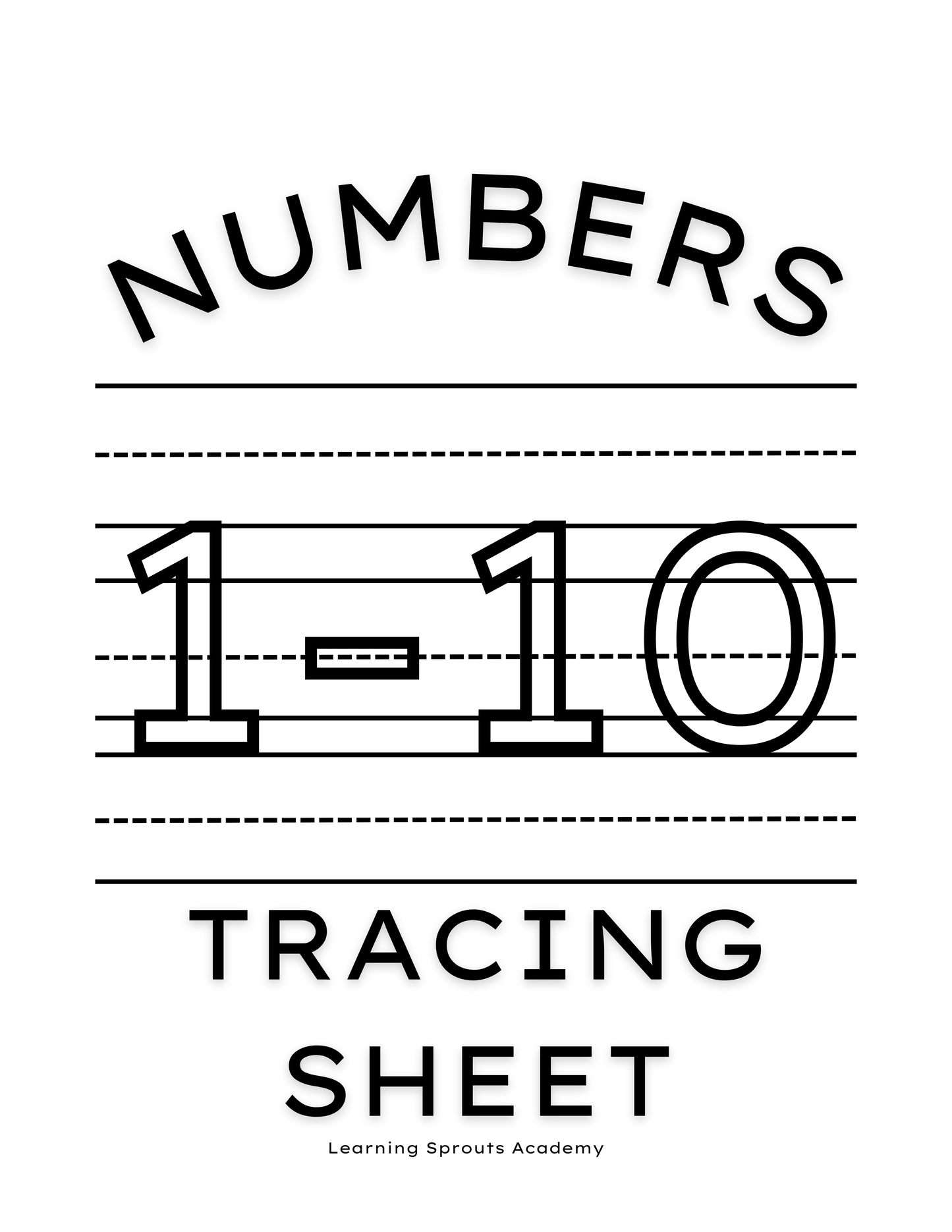 Complete Numbers 1-10 Tracing Sheets Bundle