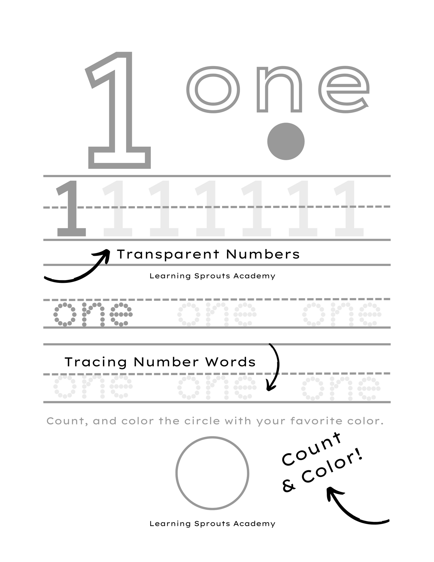 Complete Numbers 1-10 Tracing Sheets Bundle