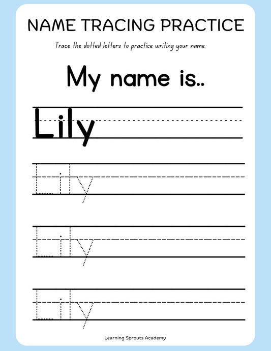 Personalized Name Tracing Worksheet